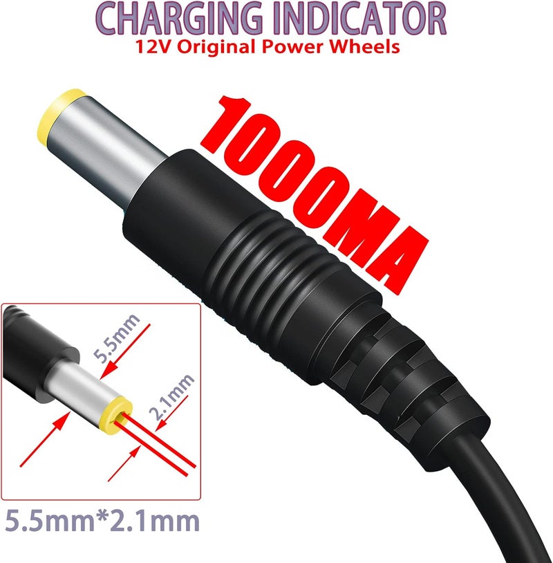 LAZORA 12V Charger for Kids Ride On Car Toys 12 Volt Battery Charger Best Choice Products Wrangler SUV Kid Trax Dynacraft Toy Car 12v Universal Charger Kids Electric Battery Power Supplies - Image 4